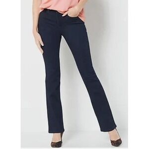 Laurie Felt Silky Baby Bell Jeans Women's Large Tall Dark Vital Stretch Flare